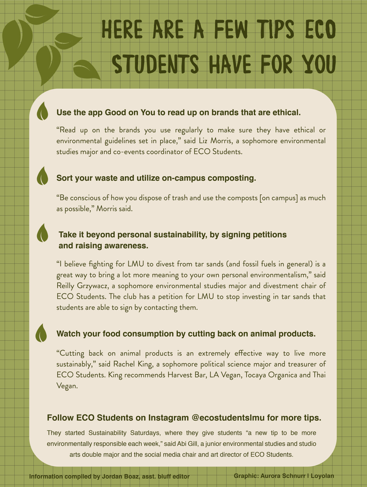 Eco Student Tips Graphic